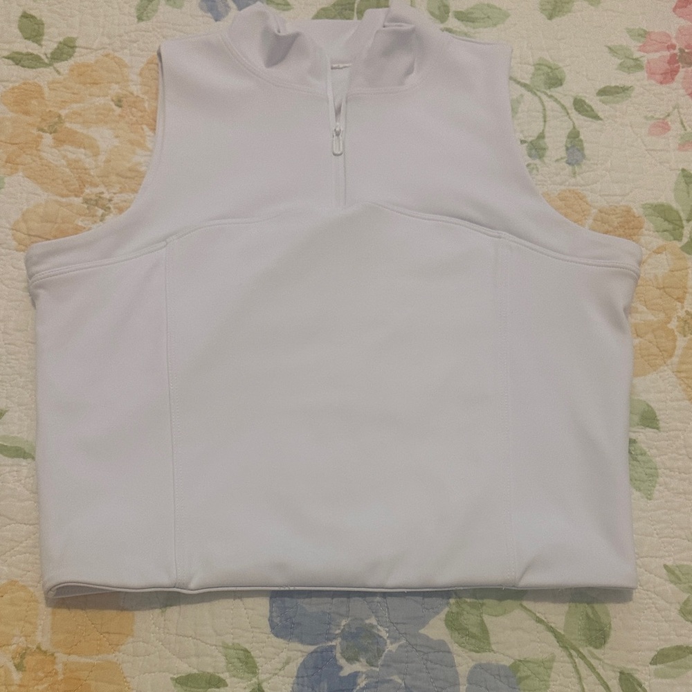 Women’s White Zip-Neck Tank Top